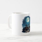 Drei Türken Howl auf dem Mond Wildlife Berg Tur Kaffeetasse (Vorderseite Links)