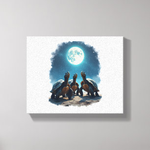 Drei Türken Howl auf dem Mond Wildlife Berg Tur Leinwanddruck