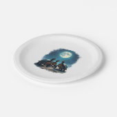 Drei Türken Howl auf dem Mond Wildlife Berg Tur Pappteller (Schrägansicht)