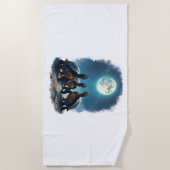 Drei Türken Howl auf dem Mond Wildlife Berg Tur Strandtuch (Vorderseite)