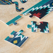 Drei türkisfarbene Kokopelli Jigsaw Puzzle (Seite)