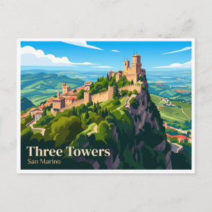 Drei Türme von San Marino Postkarte