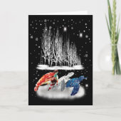 Drei Turtle American T - Shirt Snowflake Weihnacht Karte (Vorderseite)