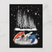 Drei Turtle American T - Shirt Snowflake Weihnacht Postkarte (Vorderseite)