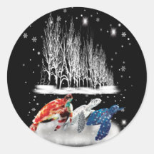 Drei Turtle American T - Shirt Snowflake Weihnacht