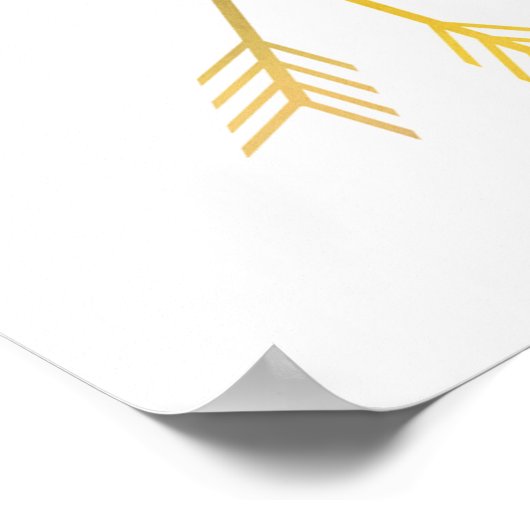 Drei überquerte Arrow Wand Gelbes Türkis Grau Poster (Ecke)