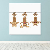 Drei unkluge Affen Leinwanddruck (Insitu (Holzboden))