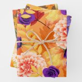 Drei unterschiedliche Herbstdesigns Geschenkpapier Set (Beispiel)