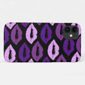 Drei unterschiedliche Lila Lip-Shades-Muster Case-Mate iPhone Hülle (Rückseite (Horizontal))