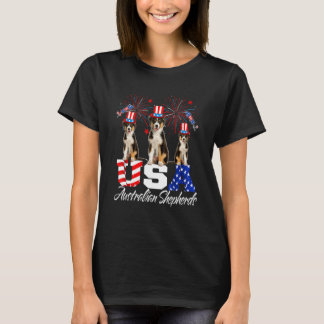 Drei US-amerikanische Australische Schäferhirten m T-Shirt