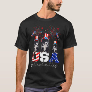 Drei US-amerikanische Bernedoodles mit Hut-amerika T-Shirt