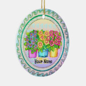 Drei Vasen-Blume Keramik Ornament (Rechts)