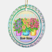 Drei Vasen-Blume Keramik Ornament (Links)