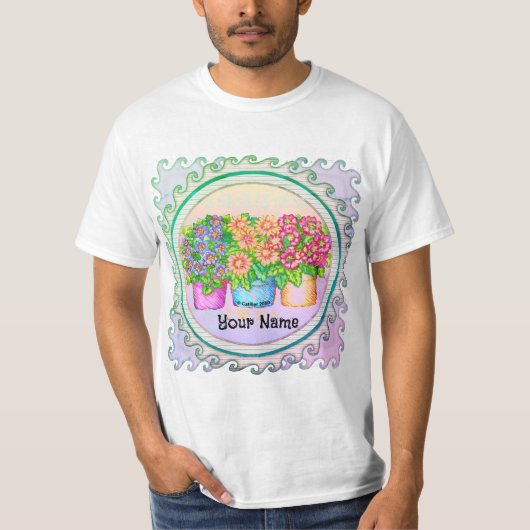 Drei Vasen Blumen T-Shirt (Vorderseite)