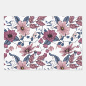 Drei verschiedene Blume Geschenkpapier Set (Vorderseite 2)