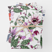 Drei verschiedene Blume Geschenkpapier Set (Beispiel)
