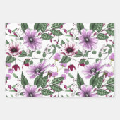 Drei verschiedene Blume Geschenkpapier Set (Vorderseite)