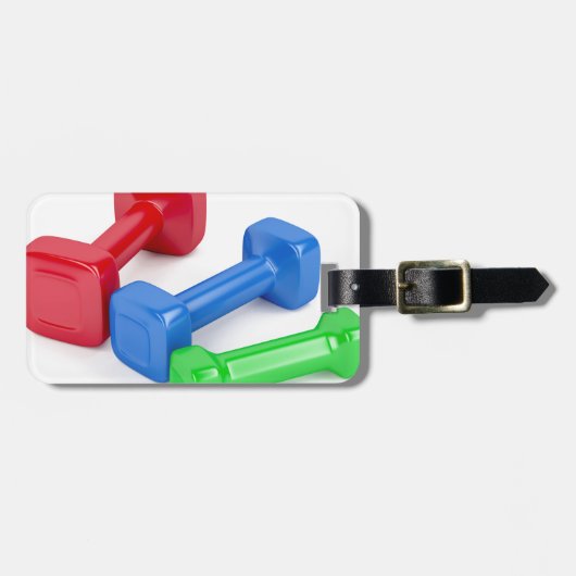 Drei verschiedene Dumbbells Gepäckanhänger (Vorderseite horizontal)