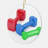 Drei verschiedene Dumbbells Keramik Ornament (Links)