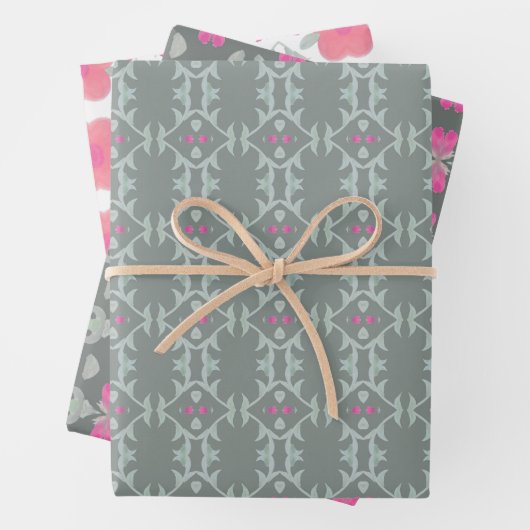 Drei verschiedene Gemustert Geschenkpapier Set (Beispiel)