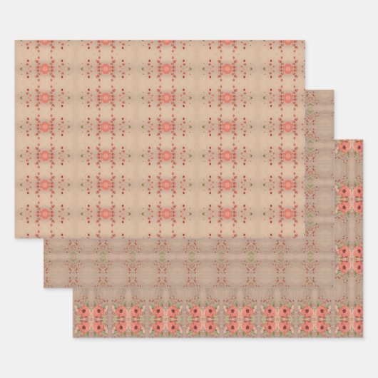 Drei verschiedene Muster Blatt Wrap (Set)