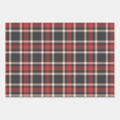 Drei verschiedene Weihnachten kariert rot und schw Geschenkpapier Set (Vorderseite 2)