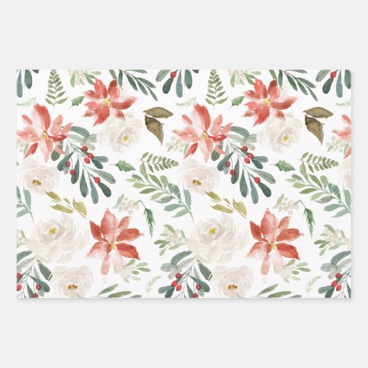 Drei verschiedene Weihnachtsmuster Geschenkpapier Set (Vorderseite)