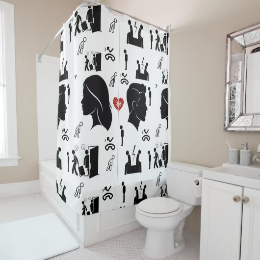 Drei verschollene Kurven Duschvorhang (Beispiel)