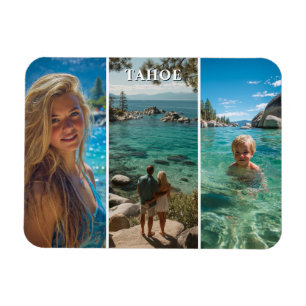 Drei vertikale Streifen Boho-Foto Magnet