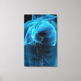 Drei viertel Ansicht von Herz und Lunge Leinwanddruck