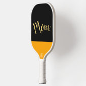 Drei Viertel Script Black Yellow Sky Blue "Mama" Pickleball Schläger (Links)
