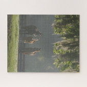 Drei Viertelpferde Stehend in der Nebel Puzzle (Horizontal)