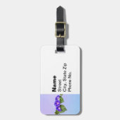 Drei violette Prunkwinden Gepäckanhänger (Vorderseite vertikal)