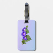 Drei violette Prunkwinden Gepäckanhänger (Rückseite vertikal)