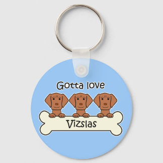 Drei Vizslas Schlüsselanhänger