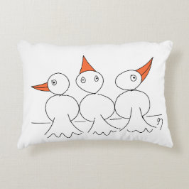 Drei Vögel auf dem Draht Dekokissen