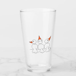 Drei Vögel auf dem Draht Glas