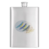 Drei Vögel Flachmann (Vorderseite)