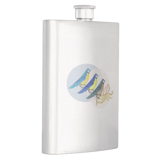 Drei Vögel Flachmann (Rechts)