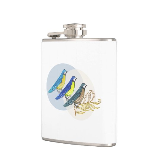 Drei Vögel Flachmann (Links)