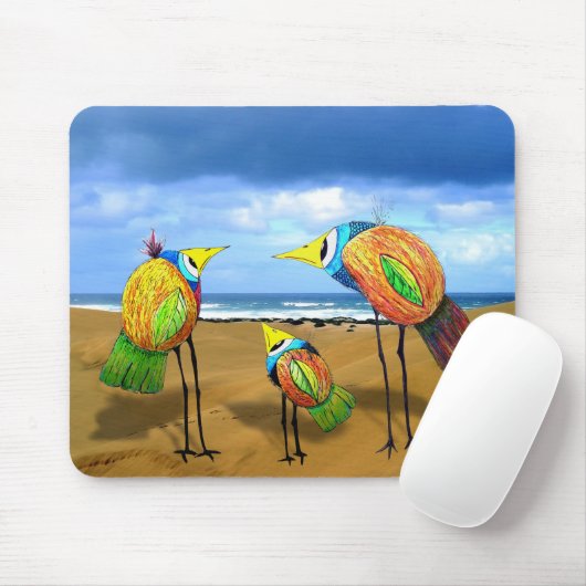 Drei Vogel-Mausunterlage Mousepad (Mit Mouse)