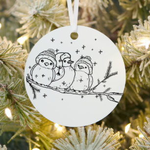 Drei Vögel Ornament Aus Metall