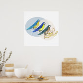 Drei Vögel Poster (Küche)