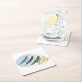 Drei Vögel Rechteckiger Pappuntersetzer (Vor Ort)