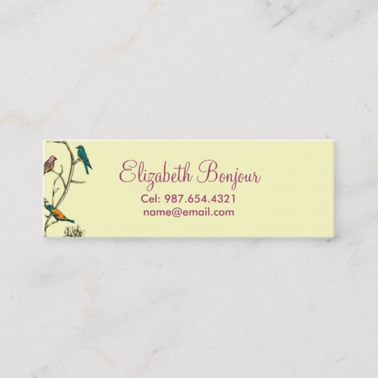 Drei Vögel sprechen ~ Calling Cards Telefonnummerkarte (Vorderseite)