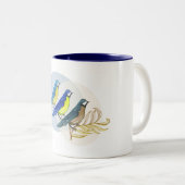Drei Vögel Zweifarbige Tasse (VorderseiteRechts)