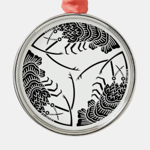 Drei von Kopf bis Schwanz gespitzte Hummer Silbernes Ornament