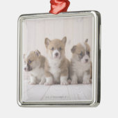 Drei Waliser Corgi Ornament Aus Metall (Links)