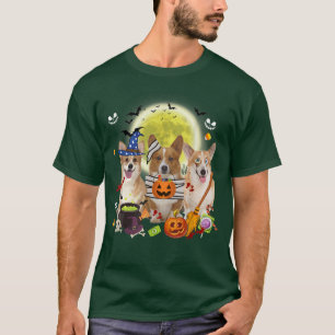 Drei walisische Corgi Hunde Hexe Beängstigendes Mu T-Shirt