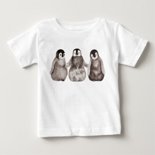 Drei Wasserfarben Kaiserpinguin Baby T-shirt (Vorderseite)